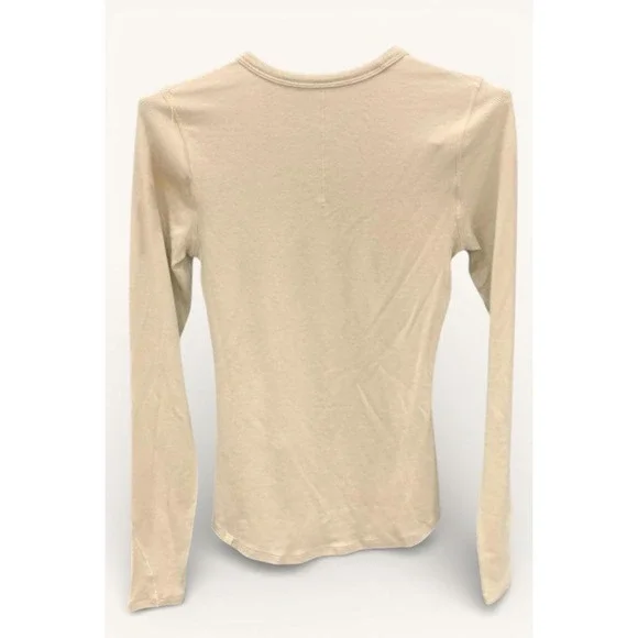Lululemon Hold Tight LS Shirt Womens 4 Beige Shimmer Sparkle Long Sleeve - Picture 2 of 5